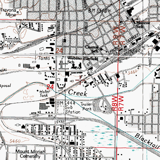 Topographic Map of Butte, MT
