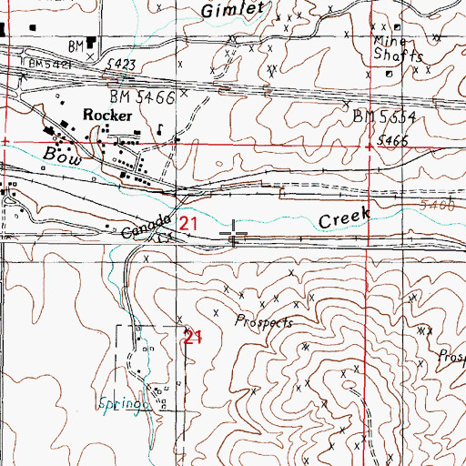 Topographic Map of Blue Bird (historical), MT