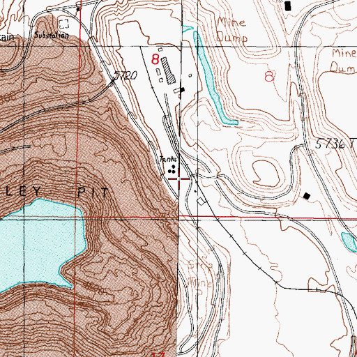Topographic Map of Anderson Post Office (historical), MT