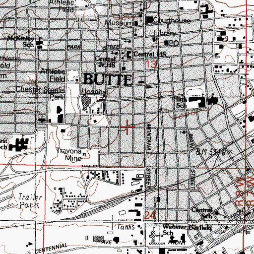 Topographic Map of Church of God of Prophecy, MT
