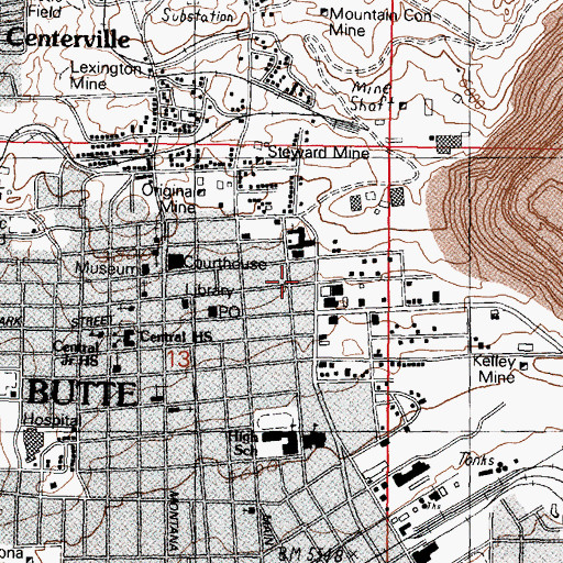 Topographic Map of Salvation Army Church, MT