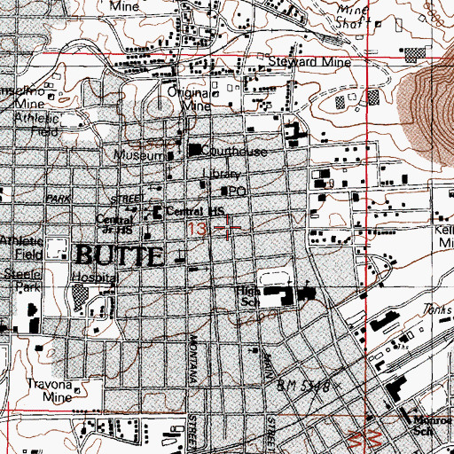 Topographic Map of The Mai Wah, MT