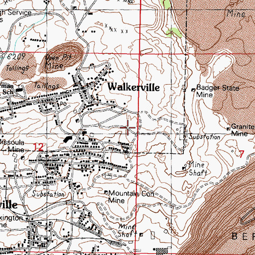 Topographic Map of Granite Mountain Memorial, MT