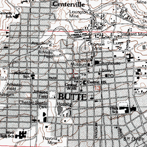 Topographic Map of Arts Chateau, MT