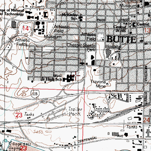 Topographic Map of Swede Dahlberg Field, MT