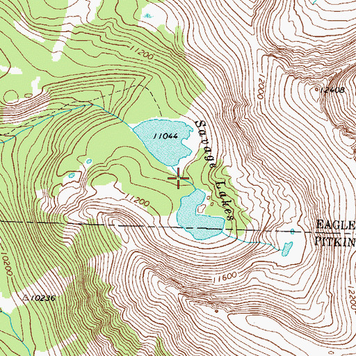 Topographic Map of Savage Lakes, CO