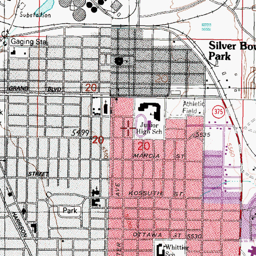 Topographic Map of Bulldog Memorial Stadium, MT