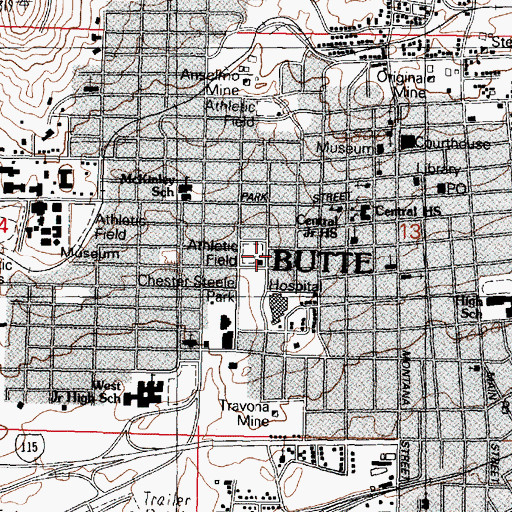 Topographic Map of Associated Missoula Podiatry, MT
