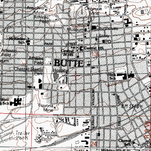 Topographic Map of Neurological and Neurosurgical Clinic, MT