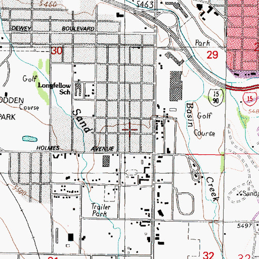 Topographic Map of Rocky Mountain Eye Center, MT