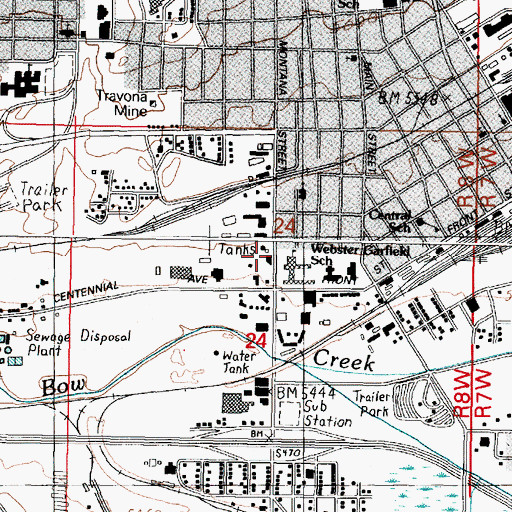 Topographic Map of Rocky Mountain Clinic, MT
