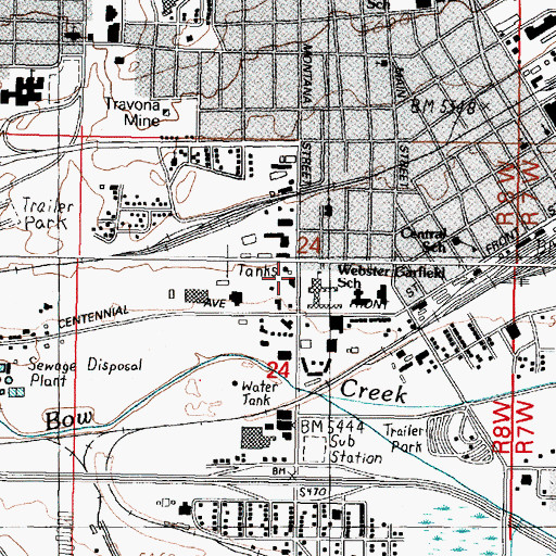 Topographic Map of Express Care, MT