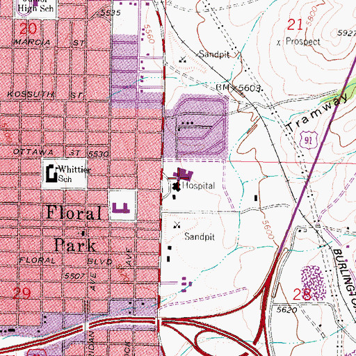 Topographic Map of Butte Convalescent Center, MT