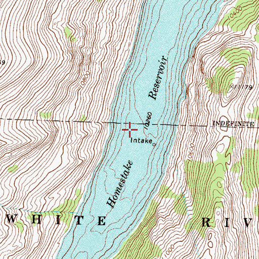 Topographic Map of Homestake Reservoir, CO