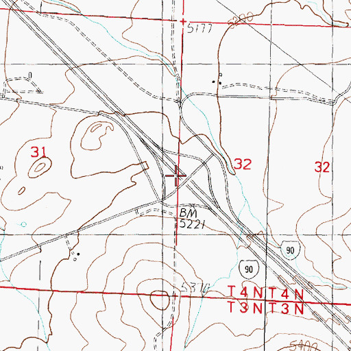 Topographic Map of Interchange 211, MT