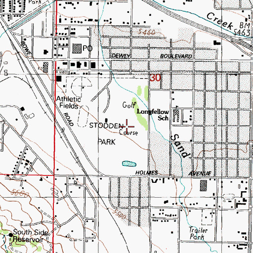 Topographic Map of Highland View Golf Course, MT
