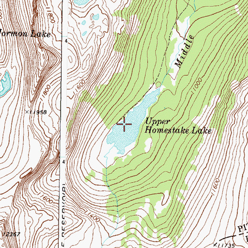 Topographic Map of Upper Homestake Lake, CO