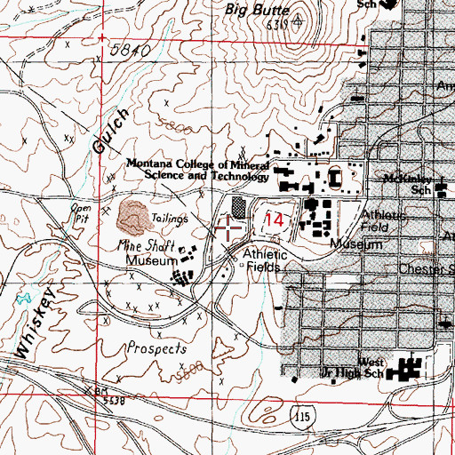 Topographic Map of Soccer/Intramural Field, MT