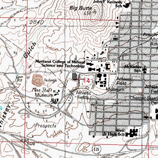 Topographic Map of Alumni Field, MT