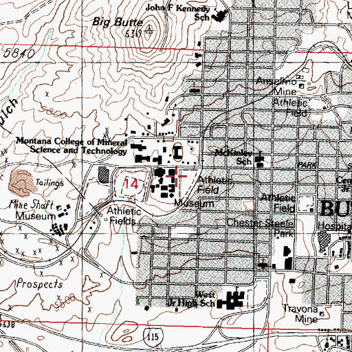 Topographic Map of Leonard Field, MT