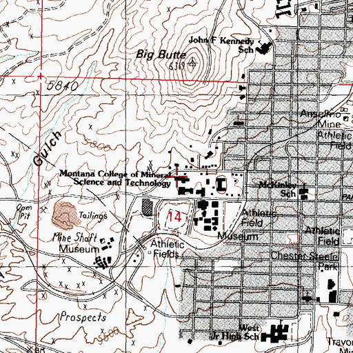 Topographic Map of Engineering Lab/Classroom Building, MT