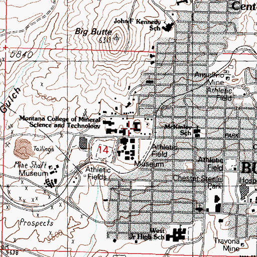 Topographic Map of Dormitory, MT