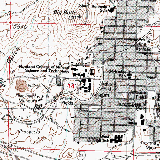 Topographic Map of Student Union Building, MT
