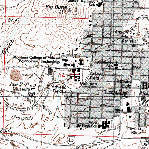 Topographic Map of Engineering Building, MT