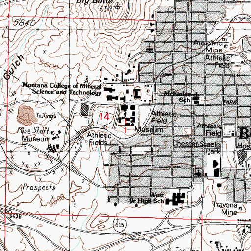 Topographic Map of Mineral Museum, MT