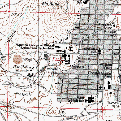 Topographic Map of Heating Plant, MT