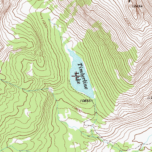 Topographic Map of Timberline Lake, CO