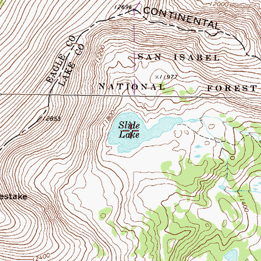 Topographic Map of Slide Lake, CO