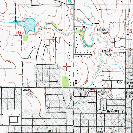 Topographic Map of First Christian Church, OK