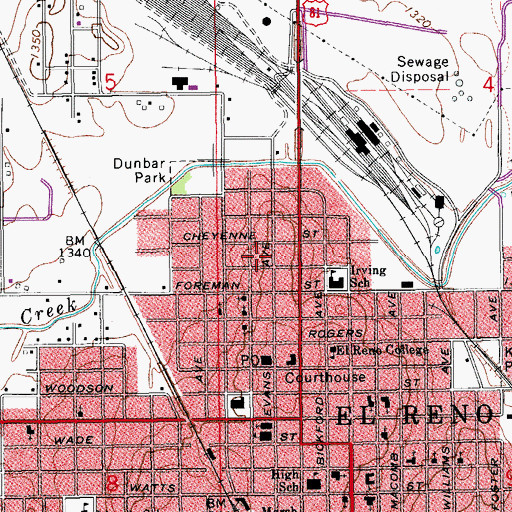 Topographic Map of Austin Chapel Methodist Church, OK