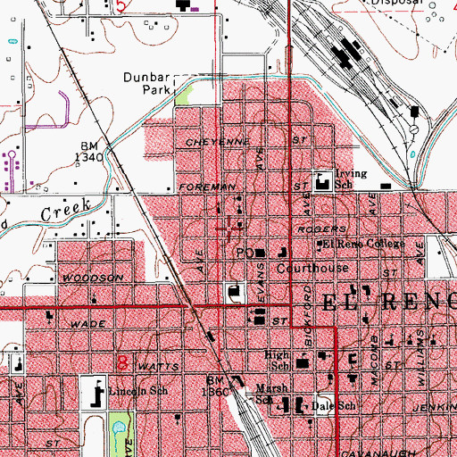 Topographic Map of Bethel African Methodist Episcopal Church, OK