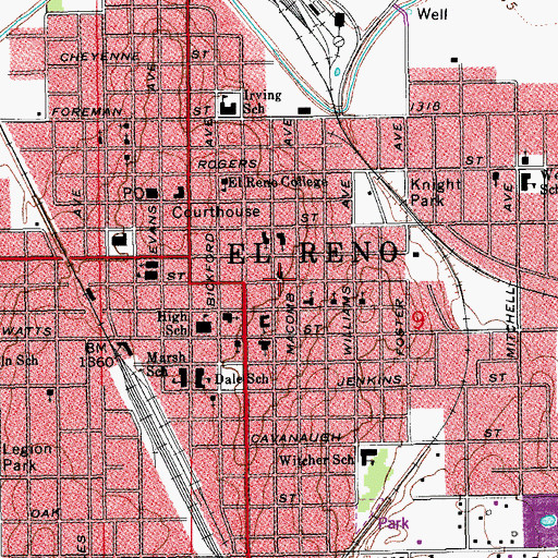 Topographic Map of Church of Christ, OK