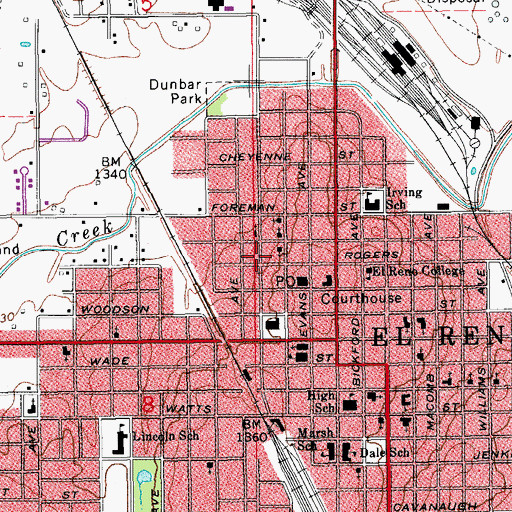 Topographic Map of Gospel Lighthouse CHS Church, OK