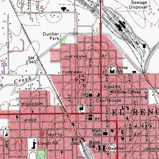 Topographic Map of New Providence Baptist Church, OK