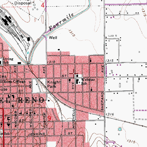 Topographic Map of Pentecostal Church of God, OK