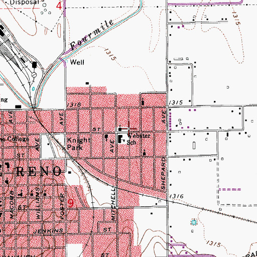 Topographic Map of Trinity Baptist Church, OK