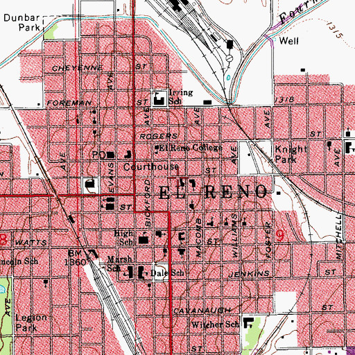 Topographic Map of Wesley United Methodist Church, OK