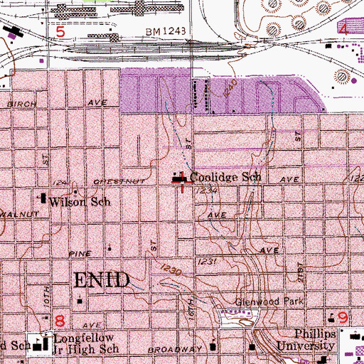 Topographic Map of Abundant Life Temple Church, OK