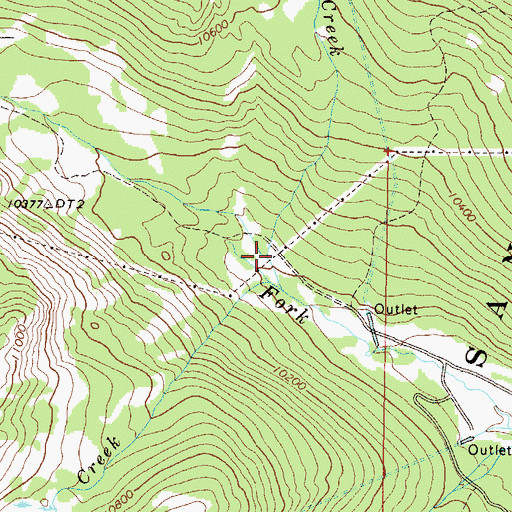 Topographic Map of Mill Creek, CO