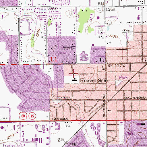 Topographic Map of Assembly of God Church Evangeletical, OK