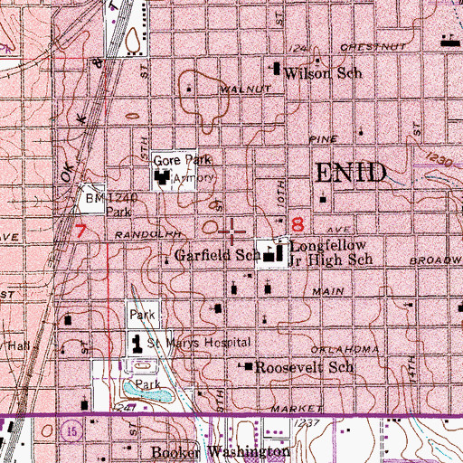 Topographic Map of Bethany United Methodist Church, OK