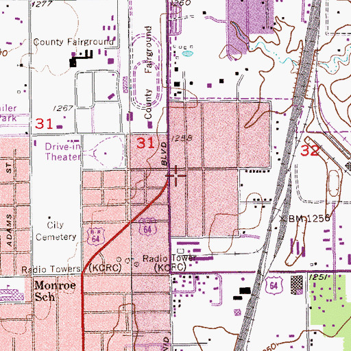 Topographic Map of Calvary Assembly of God Church, OK