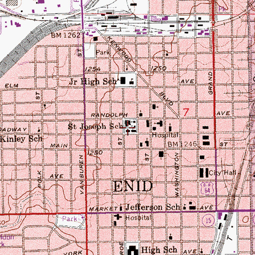 Topographic Map of Catholic Church-Saint Francis Xavier, OK