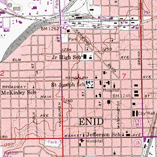 Topographic Map of Enid Korean Church of Grace, OK