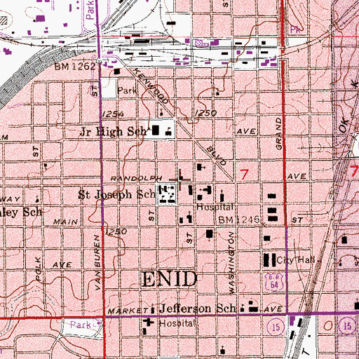 Topographic Map of Saint Mathews Episcopal Church, OK