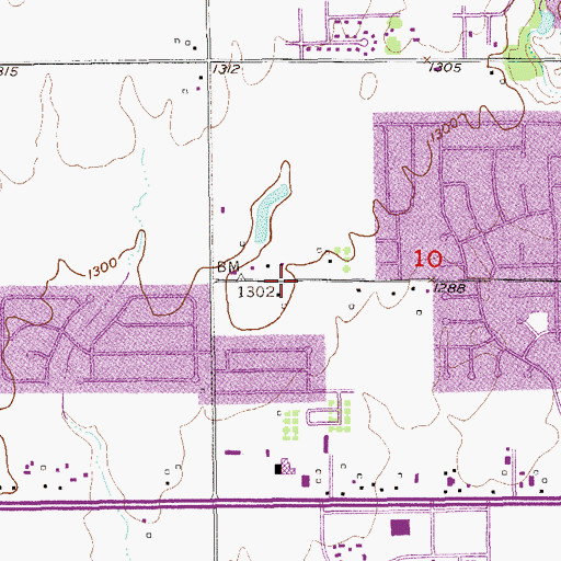 Topographic Map of West Side Baptist Church, OK